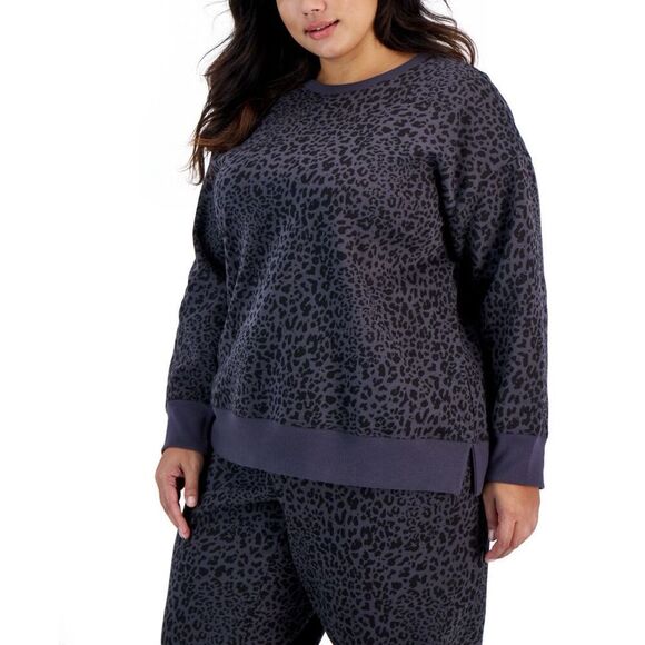 ID Ideology Plus Size Cheetah-Print Crewneck Pullover Sweatshirt, Created for Ma - Picture 1 of 3